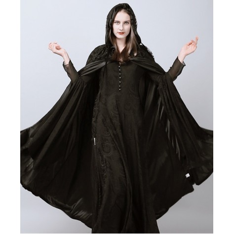  TY96  Custom Made to order Lace Gothic Punk Cloak Coat Cape LACE Regular Size XS S M L XL & Plus size  (SZ16-52)1X 2X 3X 4X 5X 6X 7X 8X 9X 10X